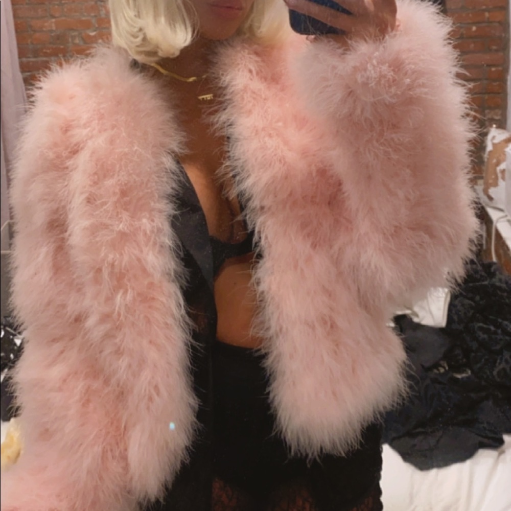 Super fluffy pink jacket